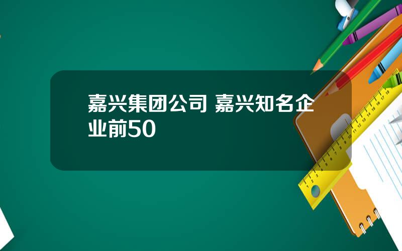 嘉兴集团公司 嘉兴知名企业前50